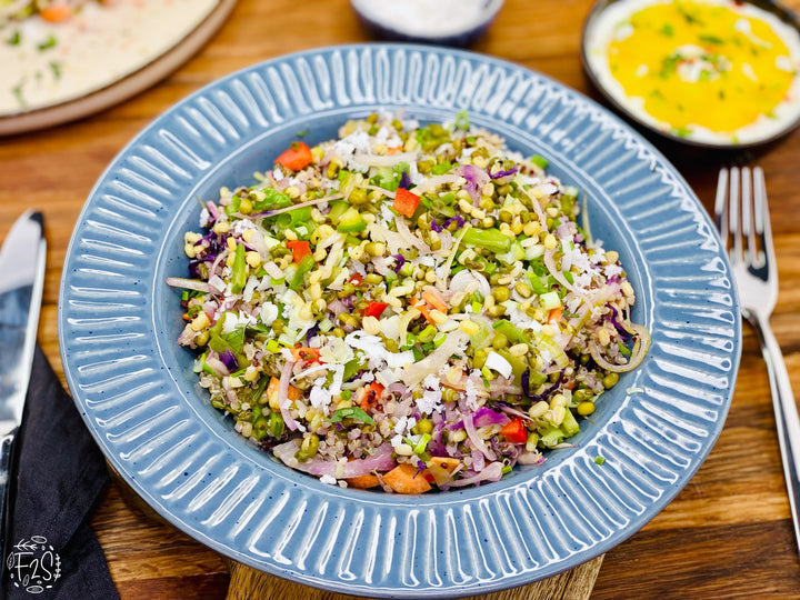 Mungobohnensprossen Salat mit Quinoa